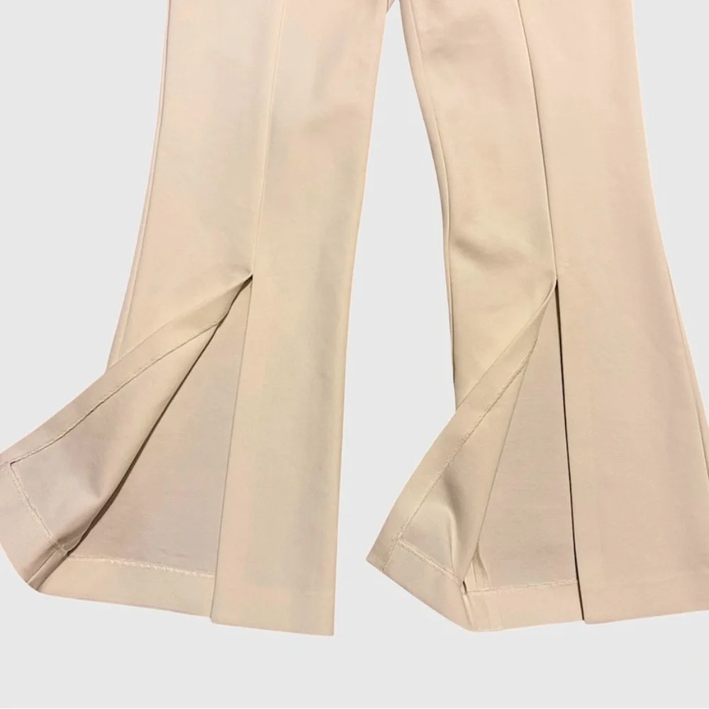 Alice + Olivia Walker Cropped Pants Off‑White/Cream with Front Slit Size 2 NWT - Picture 6 of 7